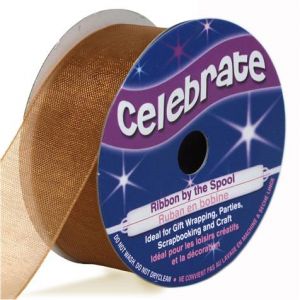 Celebrate 5m de Ruban Organza - marron - Largeur 2cm