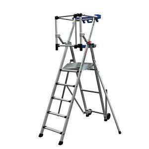 Escabeau PIRL - Garde-corps articul&eacute; - Hauteur max de travail 3,45m - PIRLF6-P