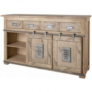 Buffet 150x45 Manguier laqué blanchi railway 319 - beige