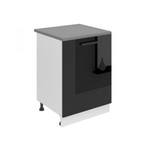 BELINI Meuble Cuisine Bas avec Plan de Travail SD I Meubles de Cuisine - Taille: 51,6 x 60 x 85 cm I Petit Meuble Cuisine - 1 Porte I Couleur : Noir