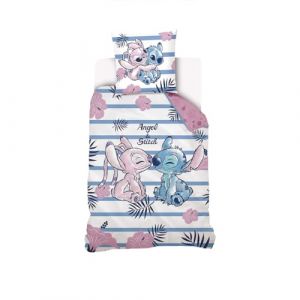 Housse de couette - DISNEY - Angel & Stitch - 140x200 cm - 100% Coton - Rose