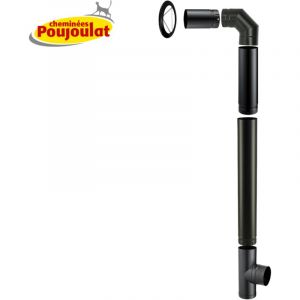 Poujoulat Kit raccordement sortie arrière conduit émaillé pour poêles à bois Diamètre 130