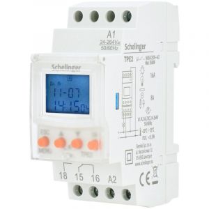 Schelinger - Minuterie &eacute;lectronique programmable 7 jours - Rail din - 2 modules - 30mA - IP20