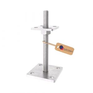 GeZu Impex Support de poteau Galvanis&eacute; &agrave; chaud 50 x 50 mm 30-80 mm hauteur reglable platine bois pied poteaux cl&ocirc;ture