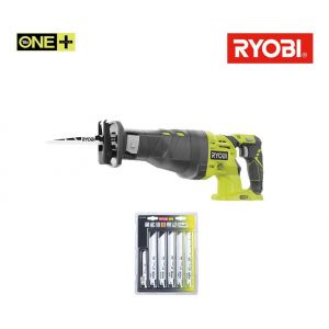 Ryobi Pack Scie sabre 18V OnePlus R18RS-0 - 6 lames OnePlus universelles bois et métal RAK06RB