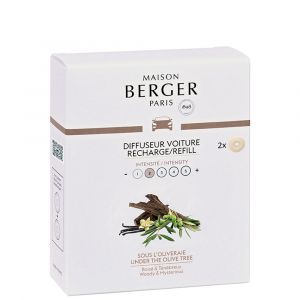 Maison Berger Paris 2 Recharges Diffuseur Voiture - Collection Alpha - Parfum sous l'Oliveraie