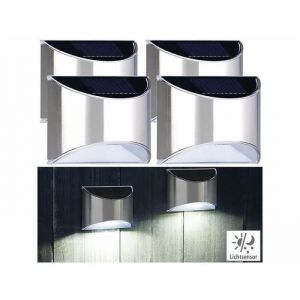 Lunartec 4 appliques murales solaires à LED en acier inoxydable WL-135.solar