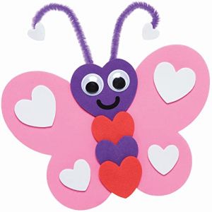 Baker Ross Aimants à Mélanger et à Assortir motif Coeurs et Papillons - Lot de 8, Aimants pour les Enfants de la Saint Valentin (FC450)