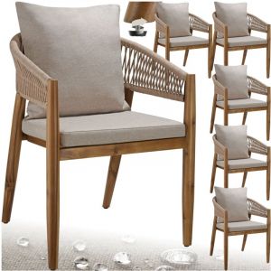 TecTake Chaise de jardin Bois d'acacia lasuré et résistant aux intempéries 59 x 58 x 76,5 cm et capacité de charge de 120 kg