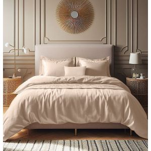 Housse de couette 100% Satin de Coton Julia poudre