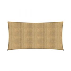 Lumaland voile d'ombrage cordes de fixation incluses, 100% HDPE avec le filtre UV de protection 2x4 sable