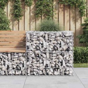 VidaXL Panier de gabions argent&eacute; 70x70x65 cm fer galvanis&eacute;