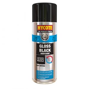 Hycote Bodyshop Peinture en aérosol pour voiture à séchage rapide, noir brillant, 400 ml