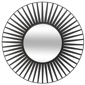 Image de Atmosphera Miroir Mural Design en Métal "Soleil" 50cm Noir