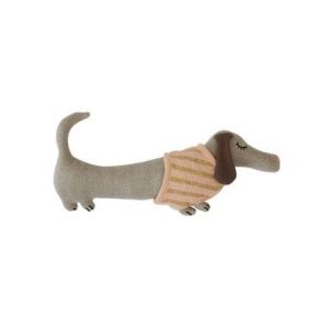 Image de Oyoy living Peluche chien gris en coton et polyester H15x32x7cm