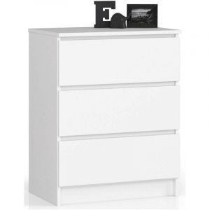 Commode Akord K60 Blanche 60 cm 3 tiroirs façade Blanche 60x40x77 cm