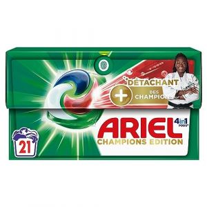 Ariel 4in1 PODS, Lessive Liquide En Capsules 21 Lavages, Édition Champions, Élimine Les Taches Incrustées, Même Après 7 Jours