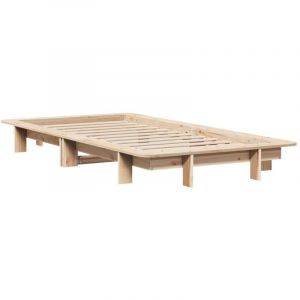 VidaXL Cadre de lit 75x190 cm Bois de pin massif, meuble de chambre à coucher, sommier, lit en bois, lit, lit simple, cadre de lit en bois massif