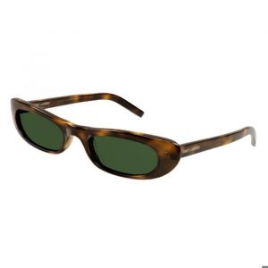 Yves Saint Laurent SAINT LAURENT Femme SL 557 SHADE col. 002 Lunettes de soleil Acétate Havane Vert Ronde Normale