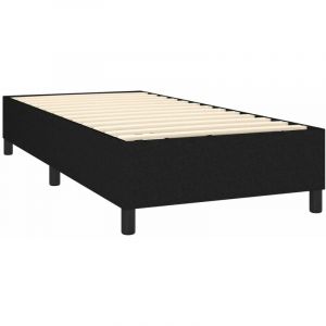 Décoshop26 Sommier à lattes sur pieds cadre de lit 100x200 cm tissu noir TDL0207040