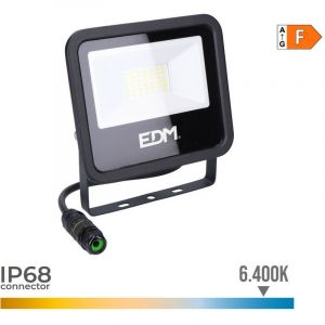 Projecteur led 30w 2370lm 6400k lumière froide black séries 15,8x13,5x2,9cm EDM
