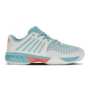 K-Swiss Femme Express Light 3 HB Chaussures de Tennis, Blanc De Blanc Nile Blue Desert Flower, 39 EU