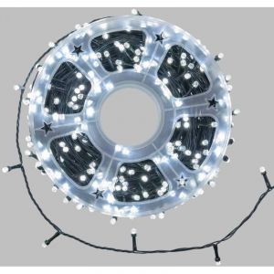 Lotti Guirlande Lumineuse 50m 500 Maxi LED blanc froid Diamant c&acirc;ble vert 8 modes IP44