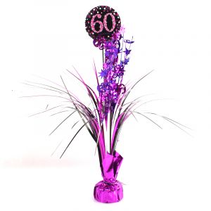 Image de Amscan Centre de Table Palmier 60 Ans - Violet / Rose