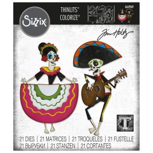 Sizzix Matrice Thinlits - Squelettes mexicains - 21 pcs