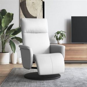 VidaXL Fauteuil réglable avec repose-pieds similicuir wit