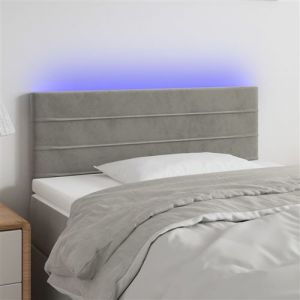 VidaXL Hoofdbord LED 90x5x78/88 cm fluweel lichtgrijs3121788