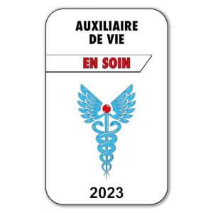 Autocollant Sticker - Vignette Caducée 2023 pour Pare Brise en Vitrophanie - V3 Auxiliaire de Vie Auxiliaire De Vie