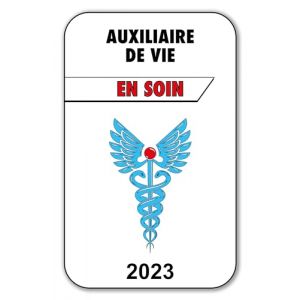 Autocollant Sticker - Vignette Caducée 2023 pour Pare Brise en Vitrophanie - V3 Auxiliaire de Vie Auxiliaire De Vie