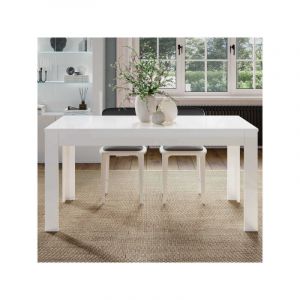 Table de repas Blanc/Blanc laqué - reve - l 160 x l 90 x h 70 cm