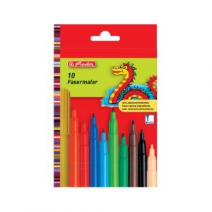 Herlitz 8649139 - Stylos feutres, étui en carton de 10