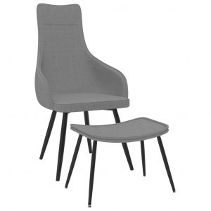 Image de VidaXL Chaise de canapé avec repose-pied Gris clair Tissu