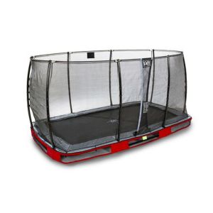 Image de Exit Toys Trampoline Elegant Ground Rectangulaire 214x366 + Filet de securite Economy (Rouge)