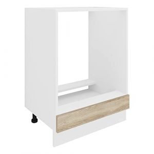 Vcm Armoire de Four, Bois d'ingénierie, Blanc/chêne Sonoma, Taille Unique