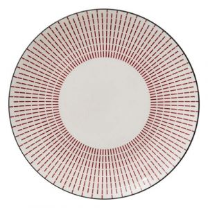 Secret de Gourmet Assiette de Pr&eacute;sentation Porcelaine "Lunis" 30cm Rouge