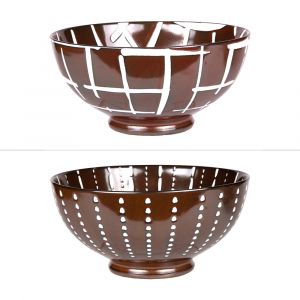 Table passion Saladier 20 cm (1 mod&egrave;le al&eacute;atoire) marron en porcelaine H10