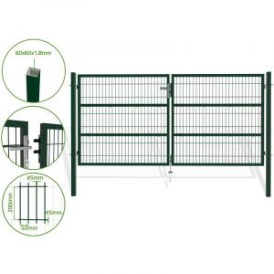 Casanoov - Portail battant grillagé razo 300x140cm vert