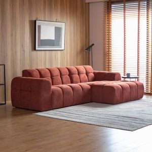 Concept-Usine Salford canap&eacute; d'angle 3-4 places nuage en velours terracotta