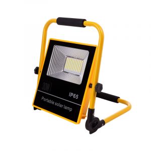 Projecteur LED avec panneau solaire de 30 W et batterie au lithium et 6500 K de couleur jaune Greenice