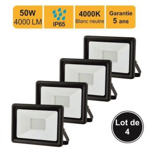 Image de Lutèce Lot 4 projecteurs led 50W 5000 lm 4000K IP65 connexion en direct - garantie 5 ans