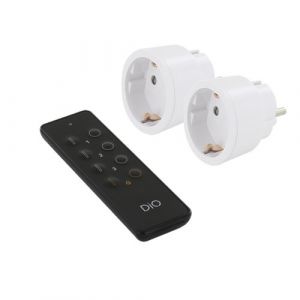 Dio Connected Home Kit 2 prises nano Schuko + t&eacute;l&eacute;commande - Chacon
