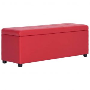 VidaXL Banc avec compartiment de rangement 116 cm Rouge Similicuir