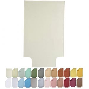 Image de P'tit Basile Housse de Couette 75x120 ou 80x120 cm - 100% Coton Bio 57 Fils certifi&eacute; sans substances nocives - Ecru Beige - Id&eacute;al pour lit b&eacute;b&eacute; 60x120 70x140 cm Berceau couffin - Rabat