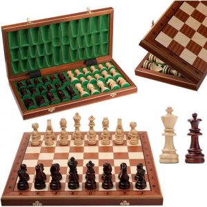 Image de Professional Tournament N ° 7 Jeu d'échecs en Bois 50 cm échiquier Acajou / sycomore & Grandes pièces Staunton pondérées