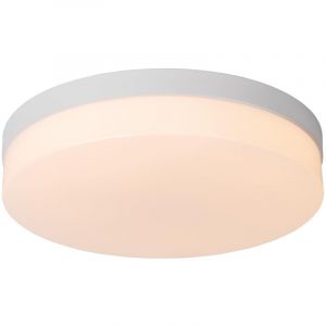 Lucide BISKIT - Plafonnier Salle de bains - &Oslash; 34,5 cm - LED - 1x24W 2700K - IP44- D&eacute;tecteur De Mouvement & Jour/Nuit - Blanc