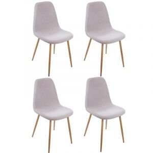 Image de Lot de 4 Chaises Design "Taho" 87cm Taupe Clair Prix